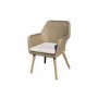 6 Seater Beige Rattan Garden Dining Set with Matching Parasol