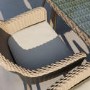 6 Seater Beige Rattan Garden Dining Set with Matching Parasol
