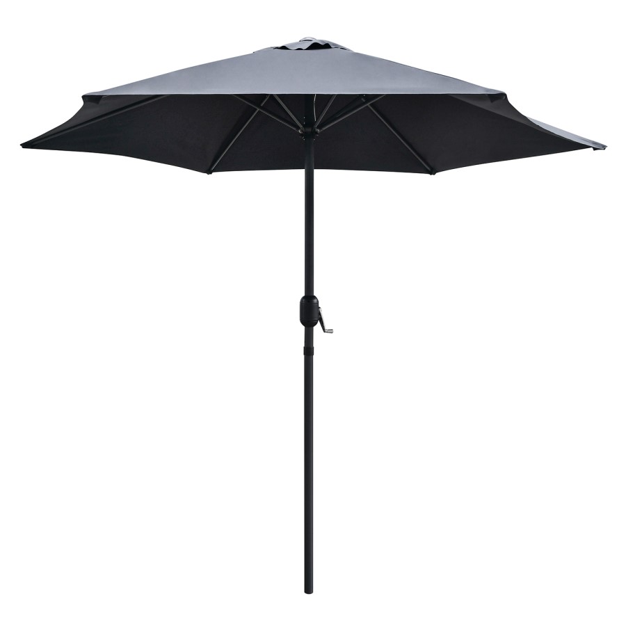 ONLY OPENED - 4 Seater Black Rope Wicker Outdoor Dining Set with Parasol