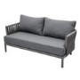 4 Seater Charcoal Rope Detail Sofa and Armchair Set with Coffee Table