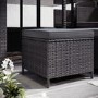 8 Seater Grey Rattan Cube Garden Dining Set with Matching Parasol