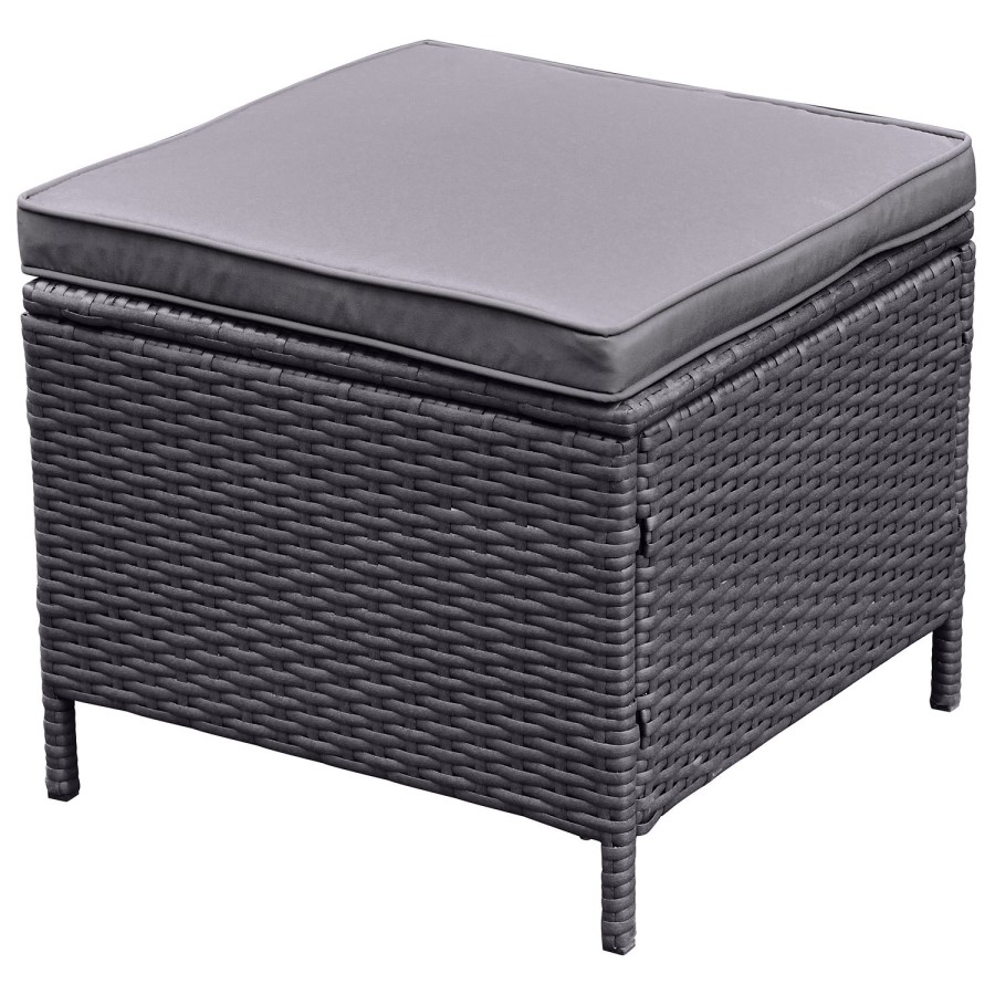 8 Seater Grey Rattan Cube Garden Dining Set with Matching Parasol