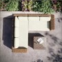 5 Seater Beige Rattan Garden Corner Sofa with Matching Coffee Table