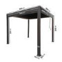 3 x 3m Heavy Duty Aluminium Charcoal Louvred Pergola with Solar LED Lighting & 2 Textilene Side Panels