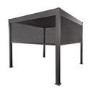 3 x 3m Heavy Duty Aluminium Charcoal Louvred Pergola with Solar LED Lighting & 2 Textilene Side Panels