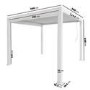 3 x 3m Heavy Duty Aluminium White Louvred Pergola & 2 Textilene Side Panels