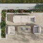 5 Seater Beige Rattan Garden Sofa and Armchair Set with Coffee Table