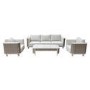 5 Seater Beige Rattan Garden Sofa and Armchair Set with Coffee Table