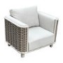 5 Seater Beige Rattan Garden Sofa and Armchair Set with Coffee Table