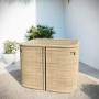 4 Seater Beige Rattan Cube Garden Dining Set with Matching Parasol