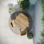 4 Seater Beige Rattan Cube Garden Dining Set with Matching Parasol