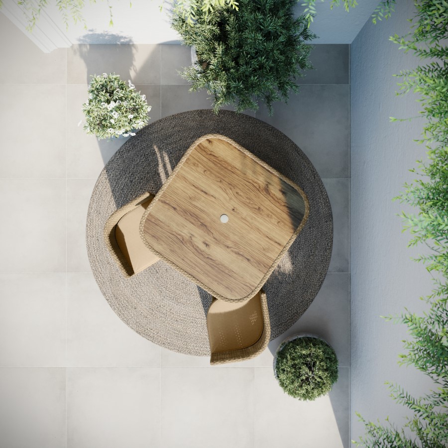 4 Seater Beige Rattan Cube Garden Dining Set with Matching Parasol