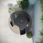4 Seater Grey Rattan Cube Garden Dining Set with Matching Parasol