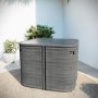 4 Seater Grey Rattan Cube Garden Dining Set with Matching Parasol
