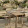 6 Seater Wood Effect Garden Dining Set with Rattan Chairs