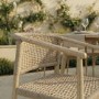 6 Seater Wood Effect Garden Dining Set with Rattan Chairs