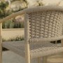 6 Seater Wood Effect Garden Dining Set with Rattan Chairs