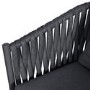 4 Seater Black Rope Round Garden Dining Set