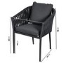 4 Seater Black Rope Round Garden Dining Set