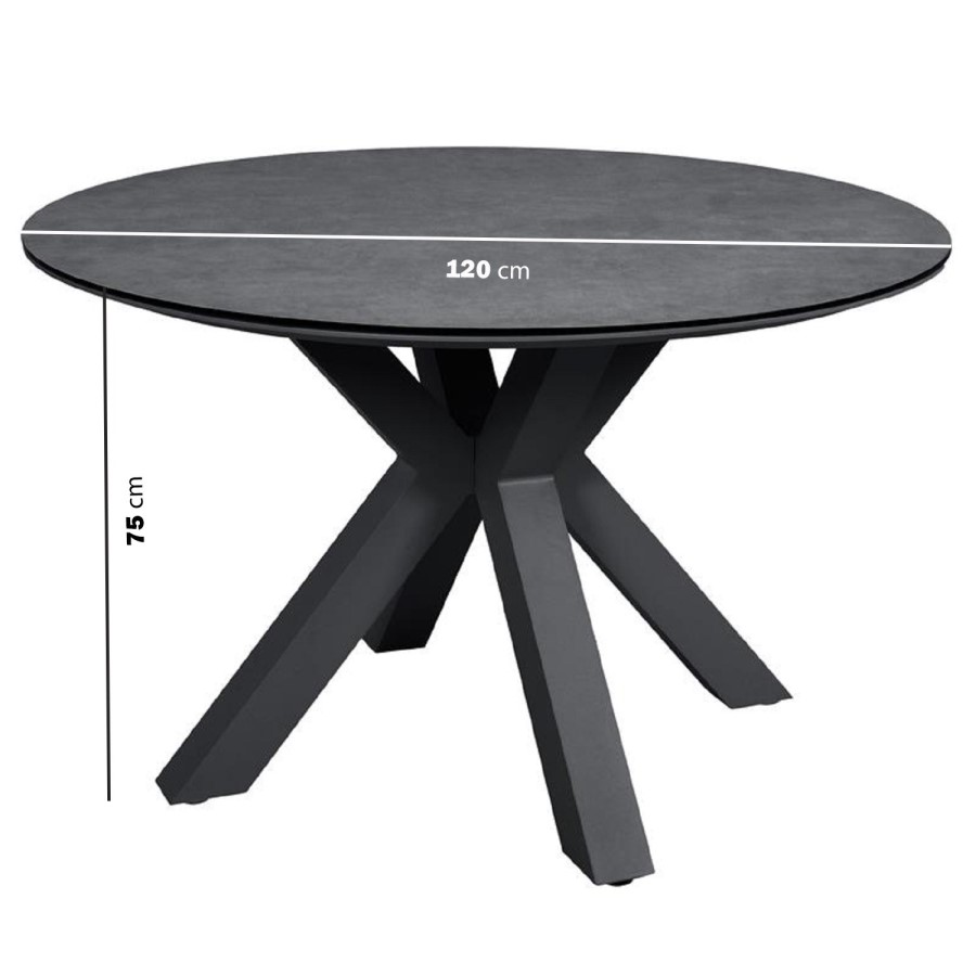 4 Seater Black Rope Round Garden Dining Set