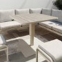 7 Seater Beige Aluminium Corner Garden Dining Set with Height Adjustable Table