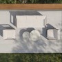 5 Seater Aluminium Wood Effect Beige Garden Sofa Set with Nesting Tables