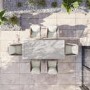 6 Seater Beige Aluminium Extendable Garden Dining Set with Rope Chairs