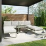 4 Seater Green Modular Stackable Garden Sofa with Waterproof Cover