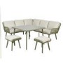 7 Seater Green Rope Effect Garden Corner Sofa & Dining Table Set