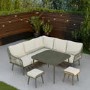 7 Seater Green Rope Effect Garden Corner Sofa & Dining Table Set