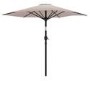 6 Seater Beige Rattan Round Garden Dining Set with Lazy Susan, Built-in Ice Bucket and Matching Parasol