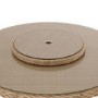 6 Seater Beige Rattan Round Garden Dining Set with Lazy Susan, Built-in Ice Bucket and Matching Parasol