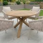 4 Seater Teak Round Outdoor Dining Table