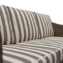 5 Seater Brown Rattan Garden Sofa Set with Striped Cushions & Coffee Table