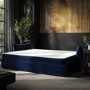 3 Seater Pull-Out Sofa Bed with Storage in Navy Blue Velvet - Gaia