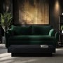 3 Seater Pull-Out Sofa Bed with Storage in Green Velvet - Gaia
