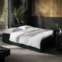 3 Seater Pull-Out Sofa Bed with Storage in Green Velvet - Gaia