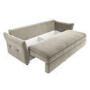 3 Seater Pull-Out Sofa Bed with Storage in Beige Velvet - Gaia