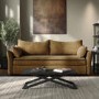 3 Seater Pull-Out Sofa Bed with Storage in Caramel Brown Chenille - Gaia