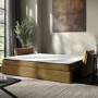 3 Seater Pull-Out Sofa Bed with Storage in Caramel Brown Chenille - Gaia