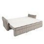 3 Seater Pull-Out Sofa Bed with Storage in Beige Striped Chenille - Gaia