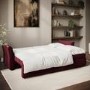 3 Seater Pull-Out Sofa Bed with Storage in Burgundy Velvet - Gaia