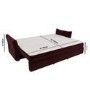 3 Seater Pull-Out Sofa Bed with Storage in Burgundy Velvet - Gaia