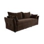 3 Seater Pull-Out Sofa Bed with Storage in Chocolate Brown Velvet - Gaia
