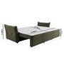 3 Seater Pull-Out Sofa Bed with Storage in Khaki Green Velvet - Gaia