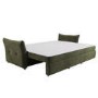 3 Seater Pull-Out Sofa Bed with Storage in Khaki Green Velvet - Gaia