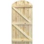 Wooden Pine Ledged &amp; Braced Arched Top Garden Gate - Unfinished 1981 x 915 x 44 mm - XL Joinery