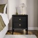 Black Wood 2-Drawer Bedside Table - Georgie