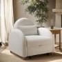 Pull-Out Single Chair Bed in Beige Boucle - Gene