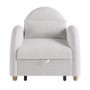 Pull-Out Single Chair Bed in Beige Boucle - Gene